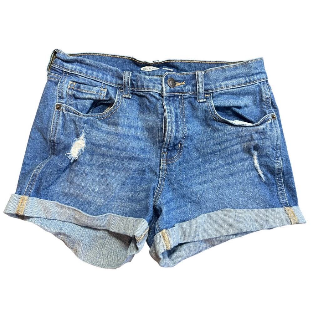 Old Navy Size 4 Boyfriend shorts black, light wash, white wash, med denim shorts - Picture 4 of 9